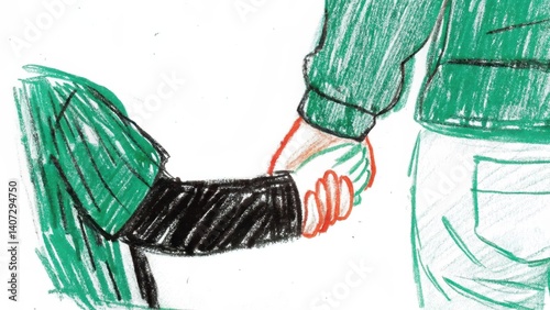Obraz na płótnie Two people holding hands in a care and support gesture w salonie
