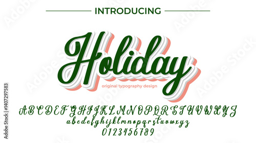 Holiday Font Stylish brush painted an uppercase vector letters, alphabet, typeface