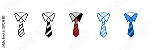 Tie Icon Set Multiple Style Collection