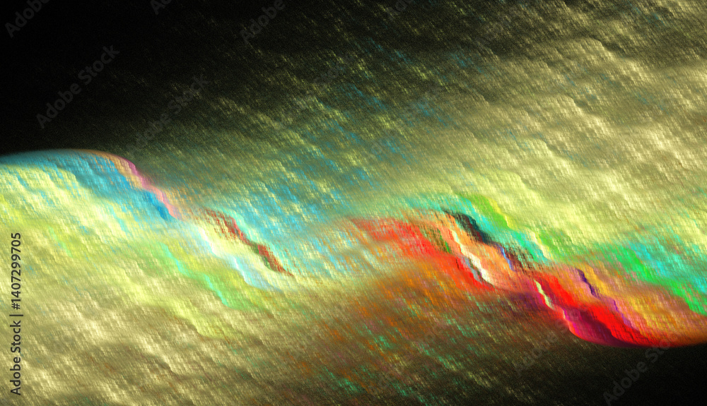 Fractal colored abstract on black background