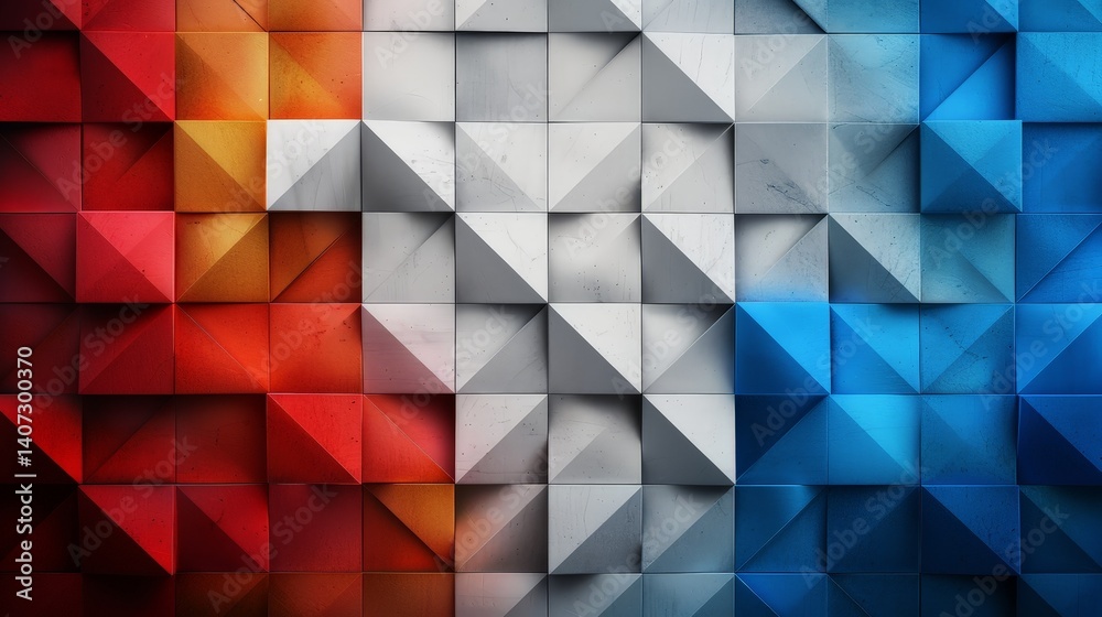 Obraz premium Bold Modern Geometric Backdrop with Colorful Triangular Shapes