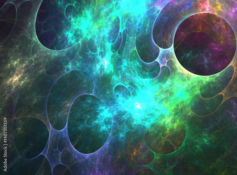 Fractal colored abstract on black background