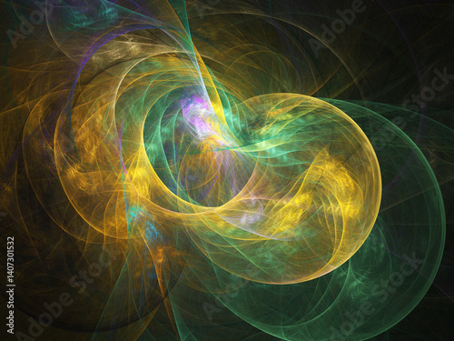 Fractal colored abstract on black background
