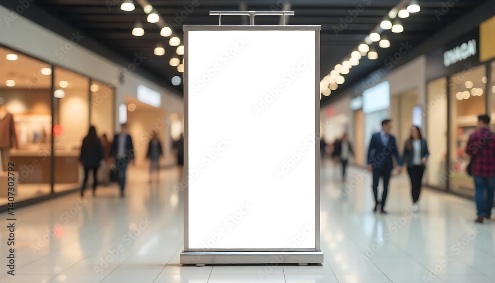 roll up mockup poster stand in a shopping mall banner design with a blank empty created with generative ai roll up mockup poster stand in a shopping mall banner design with a blank empty created with generative ai