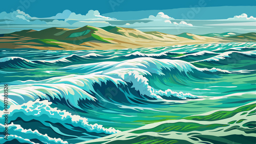 natural texture of agitated sea surface