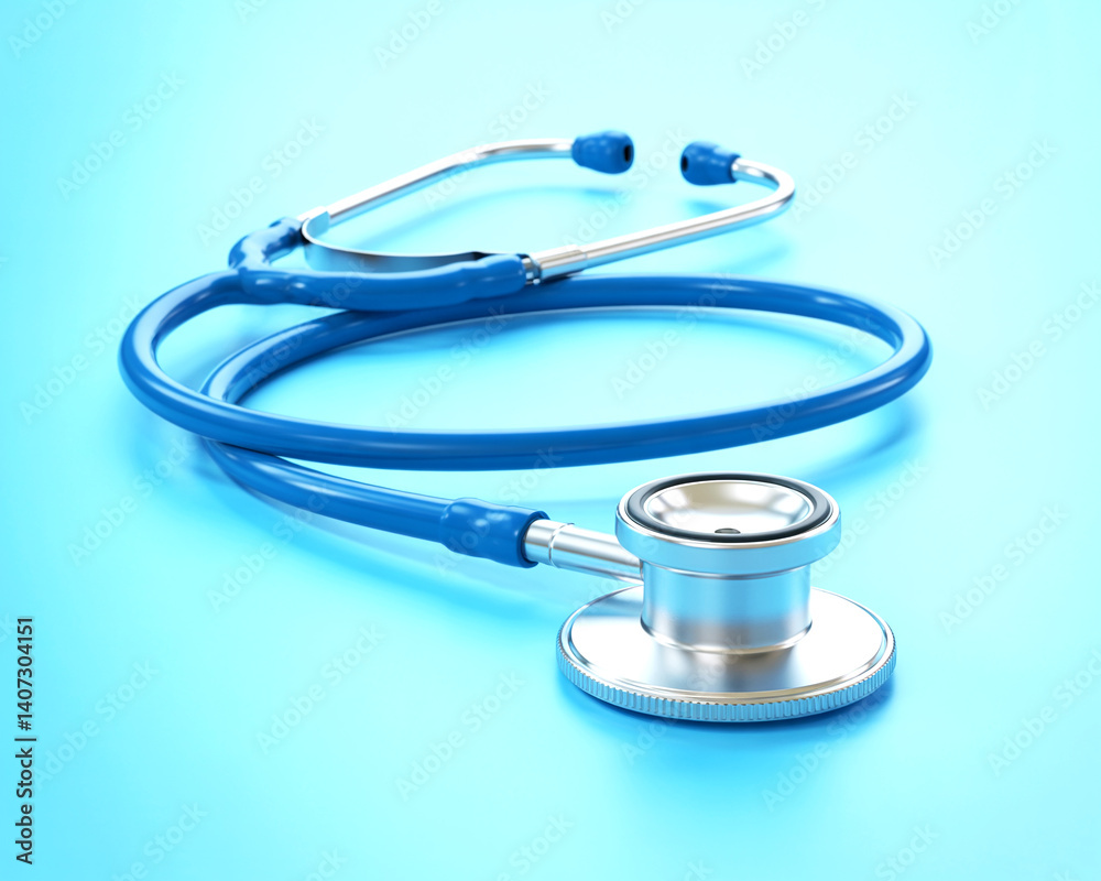 Blue Stethoscope Medical Healthcare Diagnostic Tool and Doctor Equipment Blue Stethoscope Medical Healthcare Diagnostic Tool and Doctor Equipment