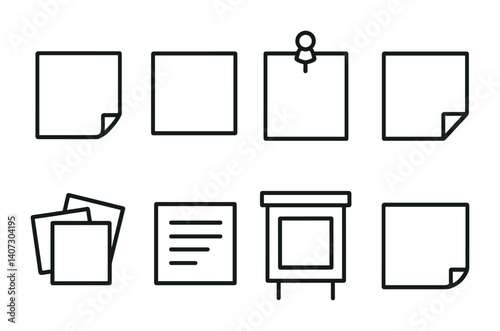 outline vector icons of heart-themed stationery: heart envelope, heart pen, sticky note with heart, heart stamp, journal with heart, bookmark heart, love letter, invitation heart. No text. The icons