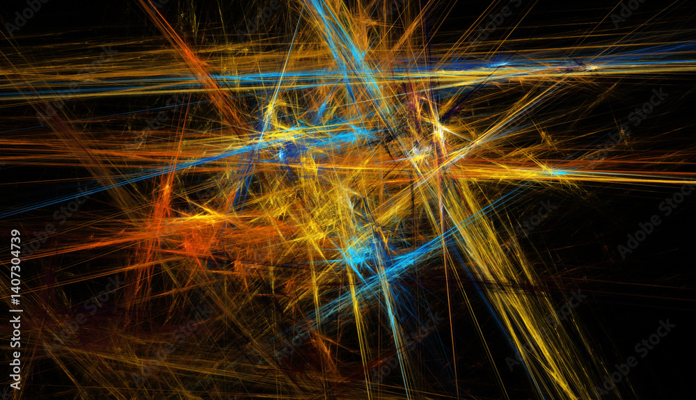 Fractal colored abstract on black background