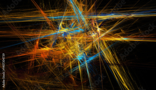 Fractal colored abstract on black background
