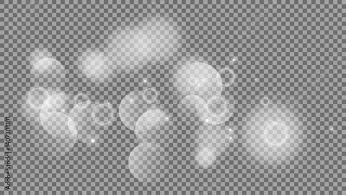 Bokeh circles on transparent background