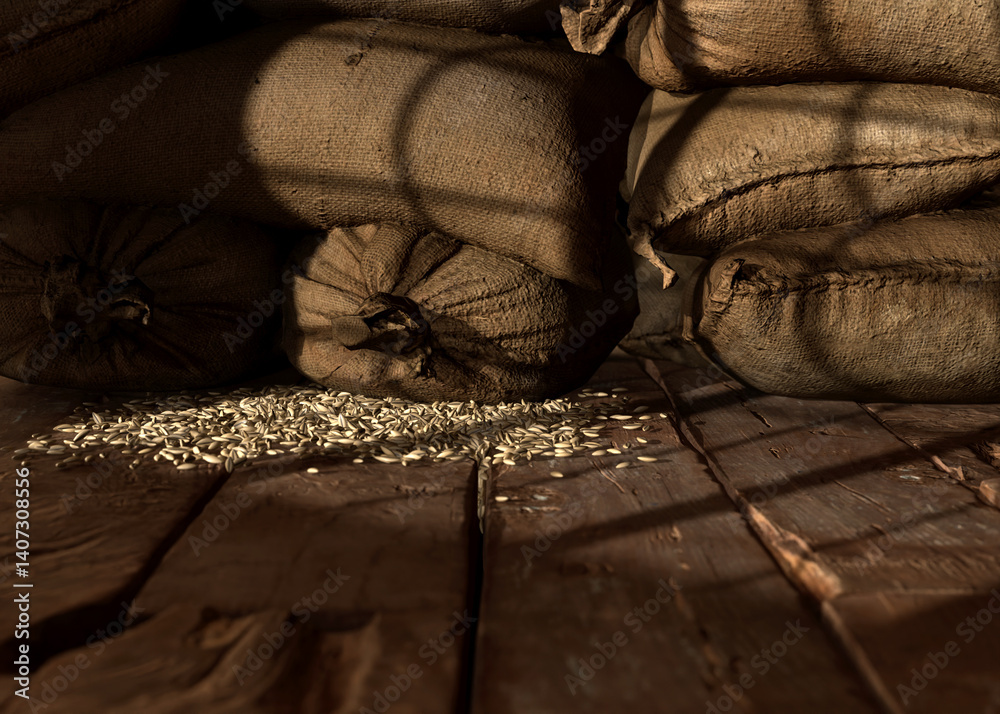 Indoor Wood Floor And Hessian Sack Stage