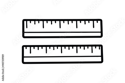 Black And White Ruler Icon Design Measuring Tools For Art And Educational Graphic Resources