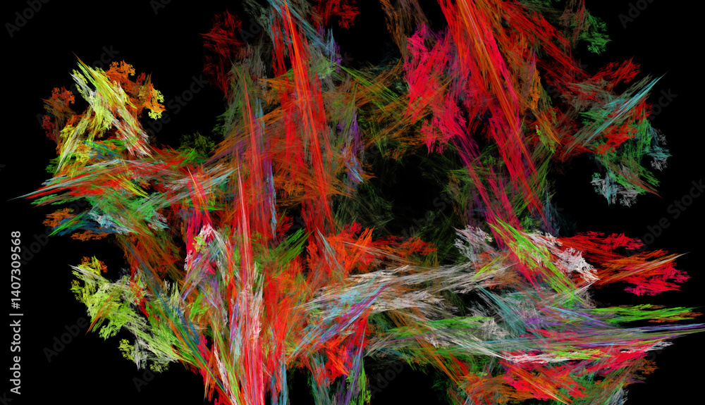 Fractal colored abstract on black background