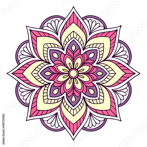 Flower mandala vector illustration work