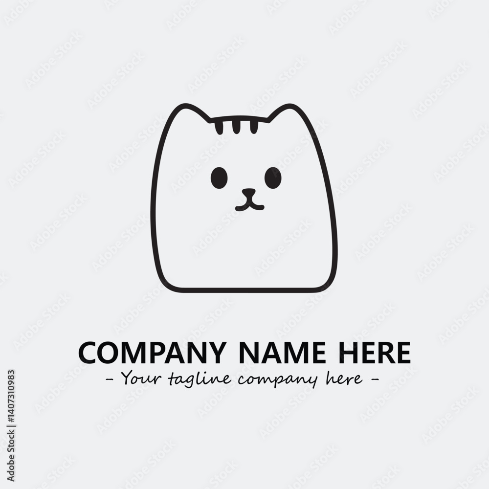 Cat illustration black and white for logo company vector image Cat illustration black and white for logo company vector image