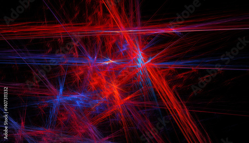 Obraz na płótnie Fractal colored abstract on black background w salonie