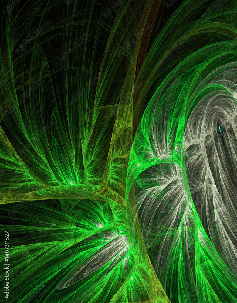 Fractal colored abstract on black background