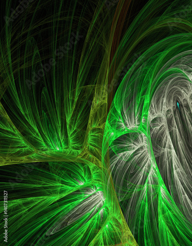 Obraz na płótnie Fractal colored abstract on black background w salonie