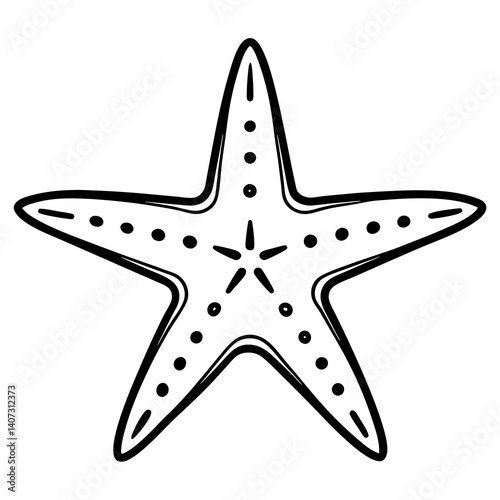Stylish Starfish Vector Outline