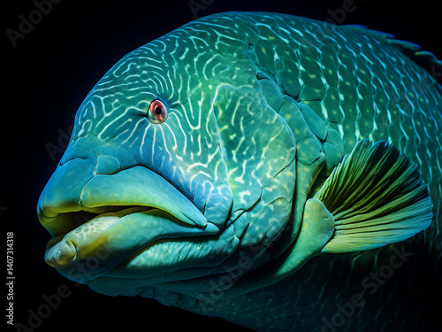 Wallpaper Mural Coral ledge shelters sleeping Napoleon wrasse while mucus bubble forms for safety Torontodigital.ca