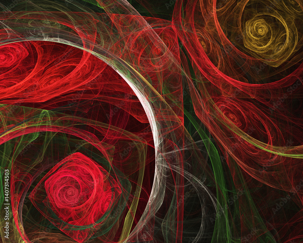 Fractal colored abstract on black background