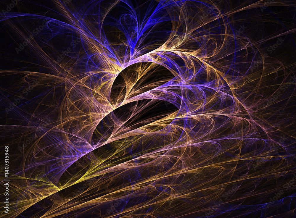 Fractal colored abstract on black background