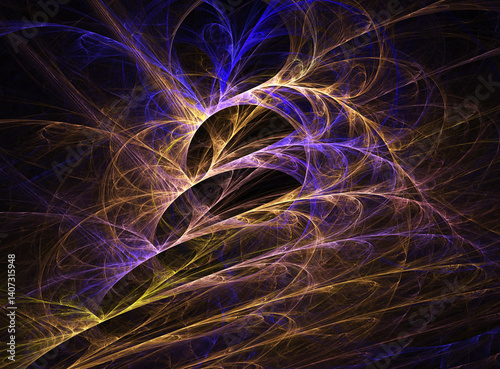 Obraz na płótnie Fractal colored abstract on black background w salonie