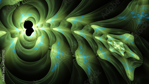 Fractal colored abstract on black background