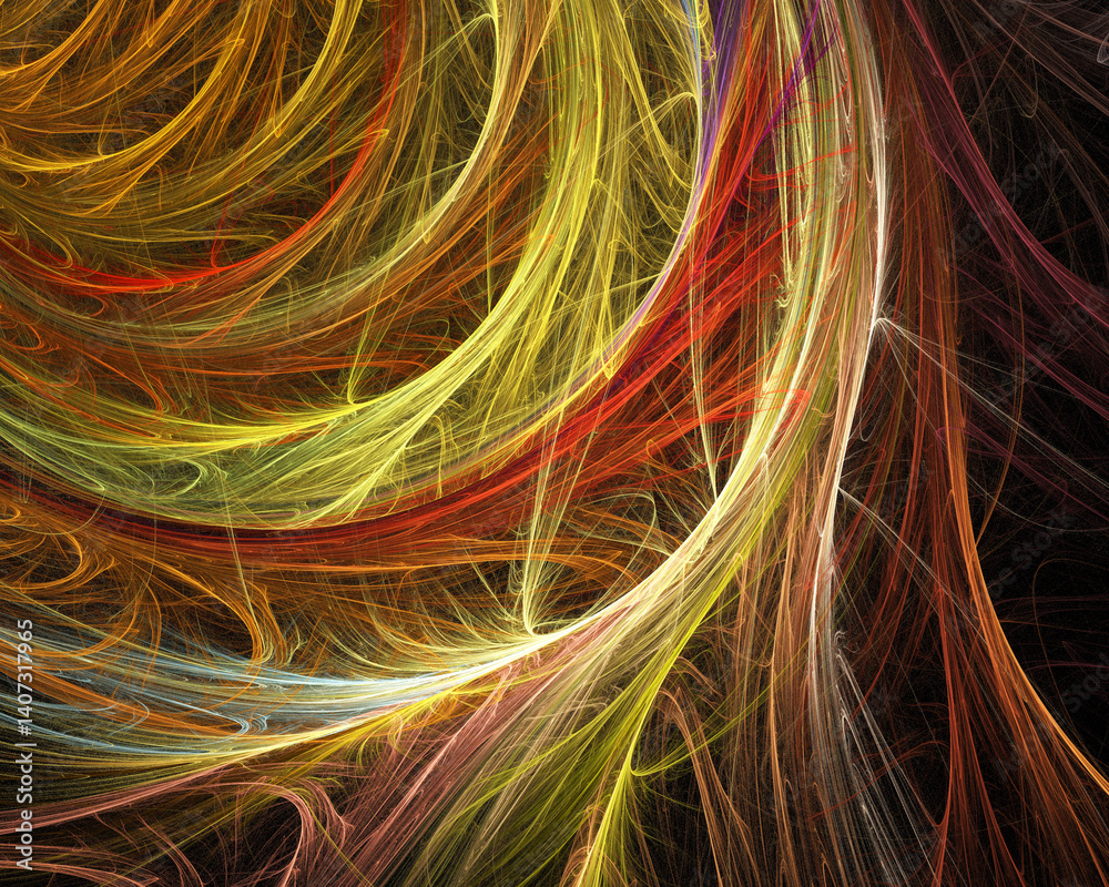 Fractal colored abstract on black background