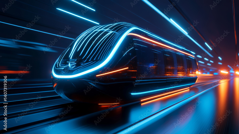 Fototapeta premium Future urban high-speed maglev train