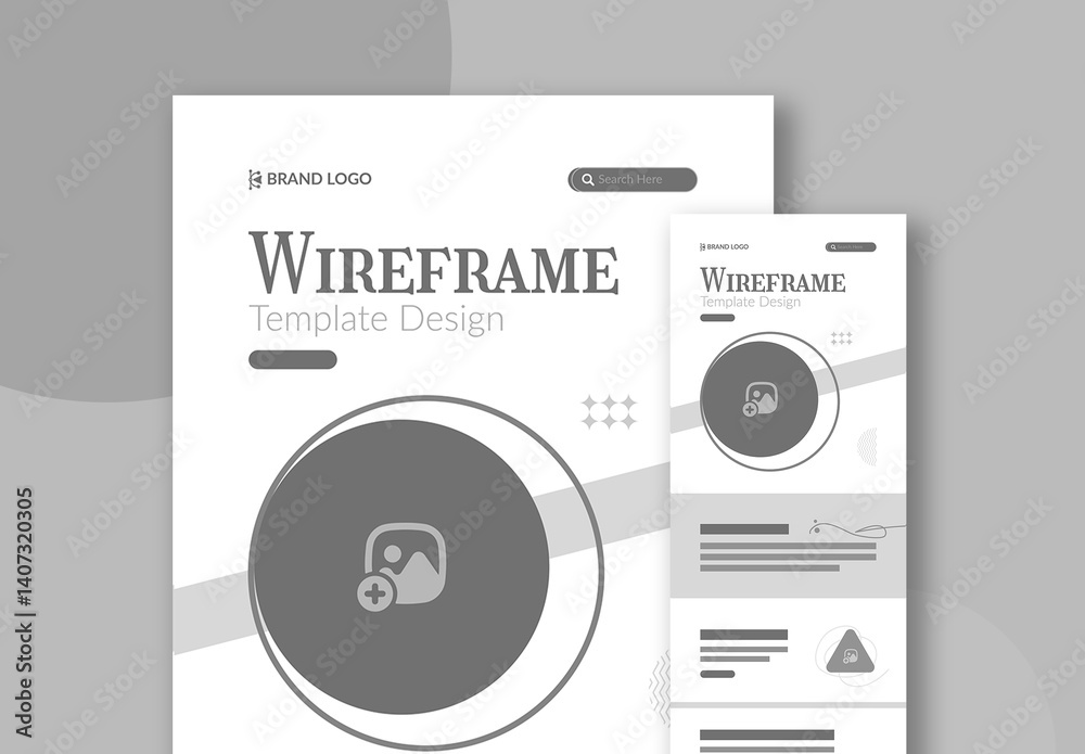 Wireframe Template Design Stock Template | Adobe Stock