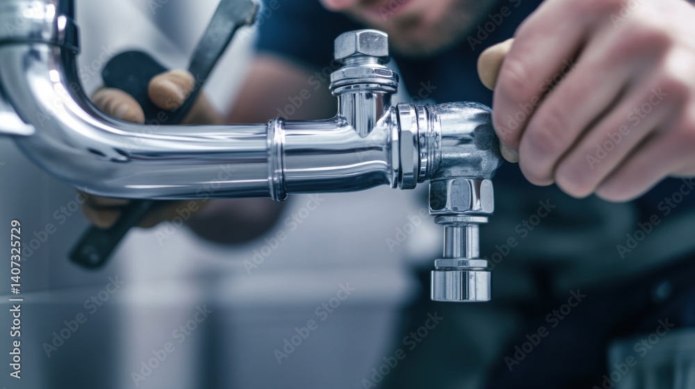 Plumber sealing pipe joint. Featuring pipe sealing and plumbing repair Plumber sealing pipe joint. Featuring pipe sealing and plumbing repair