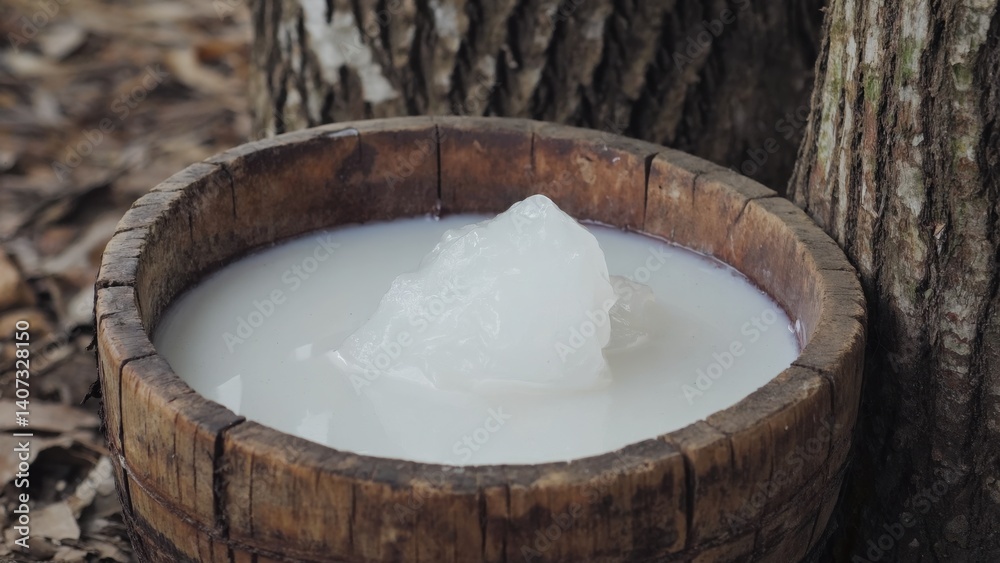 Handcrafted soap with honey and beeswax, set in a wooden bucket. Handcrafted soap with honey and beeswax, set in a wooden bucket.