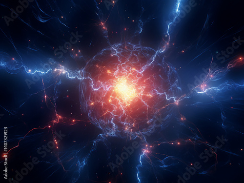 Wallpaper Mural Glowing plasma field showing energy and visible space while charging electric power Torontodigital.ca