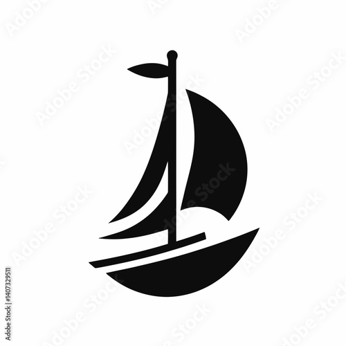 Sailboat Rudder Silhouettes in black on a white background