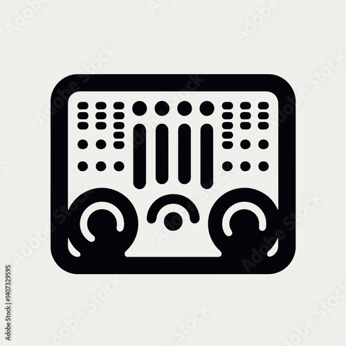 Radio Knob Silhouettes in black on a white background