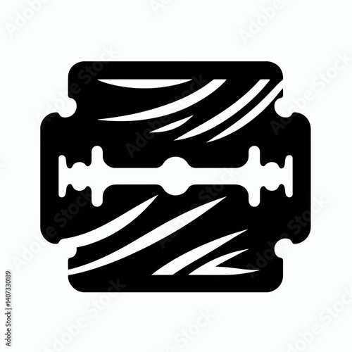 Razor Blade Edge Silhouettes in black on a white background