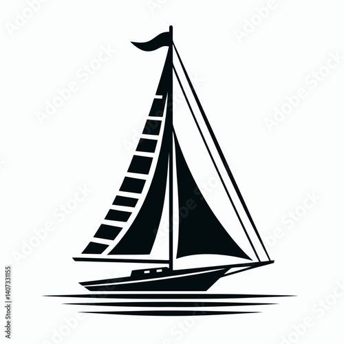 Sailboat Mast Silhouettes in black on a white background