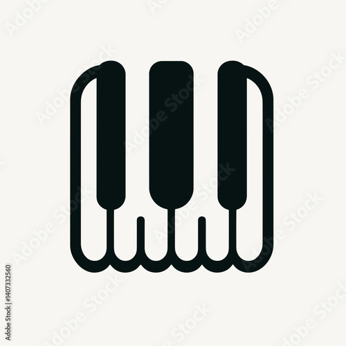 Piano Key Silhouettes in black on a white background