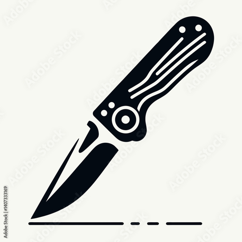 Pocket Knife Silhouettes in black on a white background