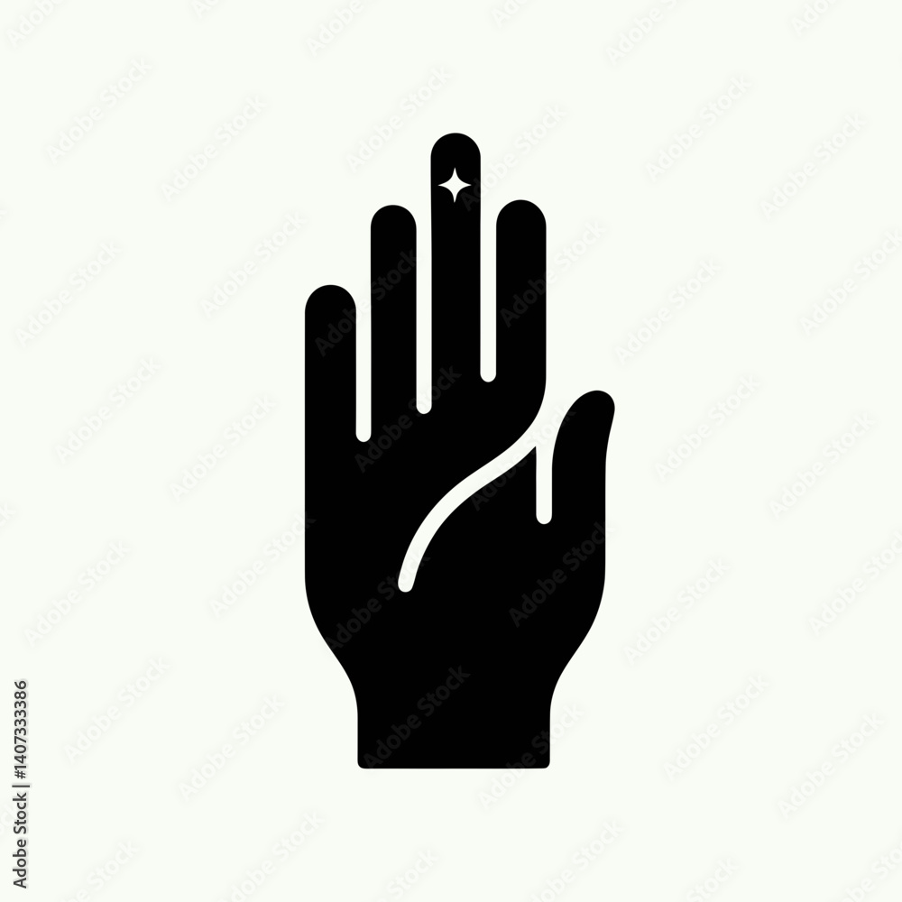 Rubber Glove Tip Silhouettes in black on a white background Rubber Glove Tip Silhouettes in black on a white background