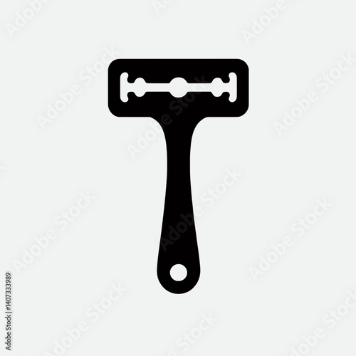 Razor Handle Silhouettes in black on a white background