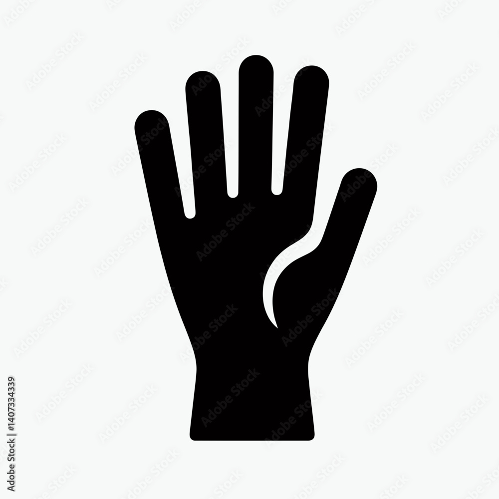 Rubber Glove Silhouettes in black on a white background Rubber Glove Silhouettes in black on a white background
