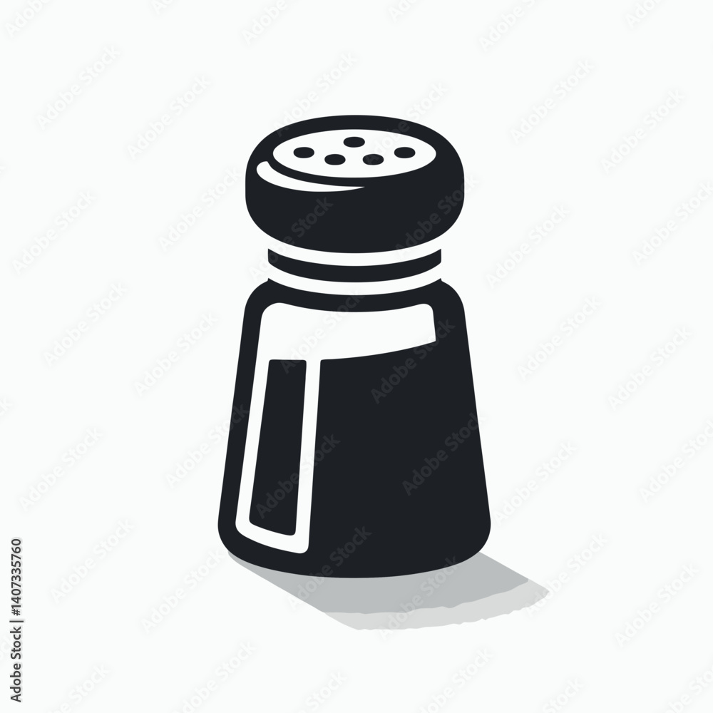 Salt Shaker Lid Silhouettes in black on a white background Salt Shaker Lid Silhouettes in black on a white background