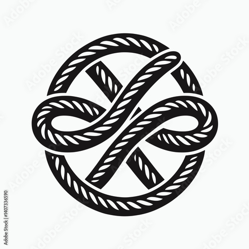 Rope Knot Silhouettes in black on a white background