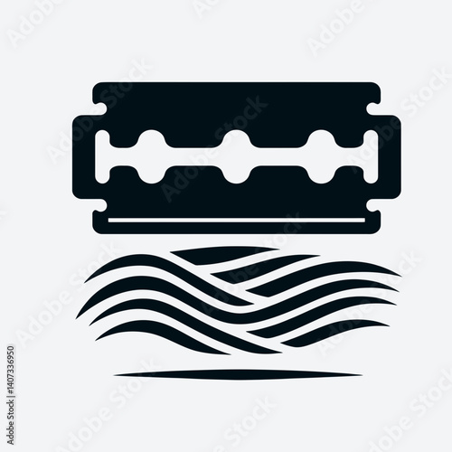 Razor Blade Silhouettes in black on a white background