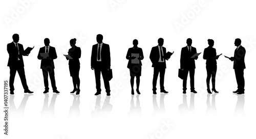 Business team silhouette professional corporate group teamwork concept