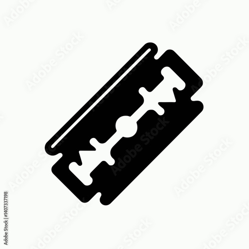 Razor Blade Silhouettes in black on a white background