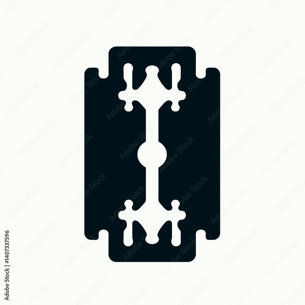 Razor Blade Silhouettes in black on a white background Razor Blade Silhouettes in black on a white background