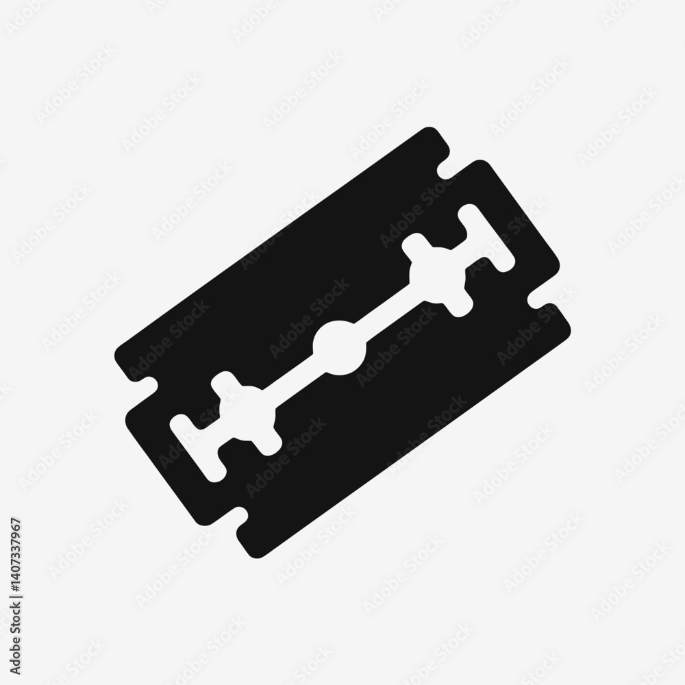 Razor Blade Edge Silhouettes in black on a white background Razor Blade Edge Silhouettes in black on a white background